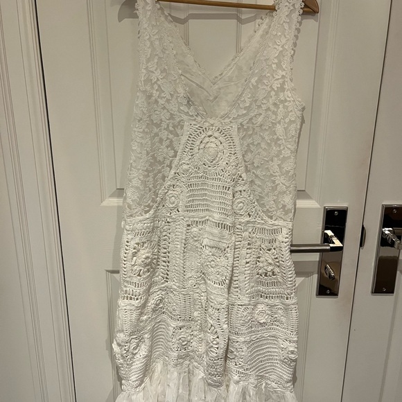 Zara White Crochet Lace Dress - Picture 2 of 5